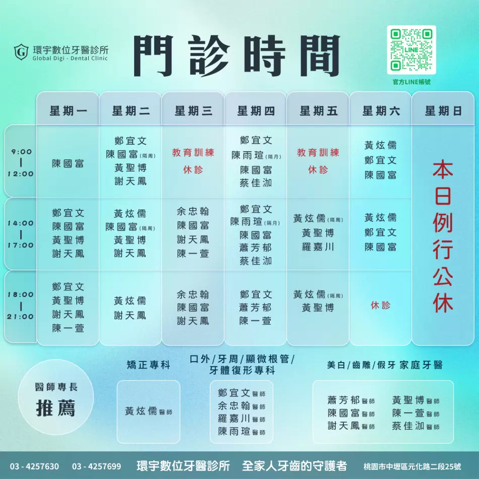 115年3月醫師看診時段 115年3月醫師看診時段