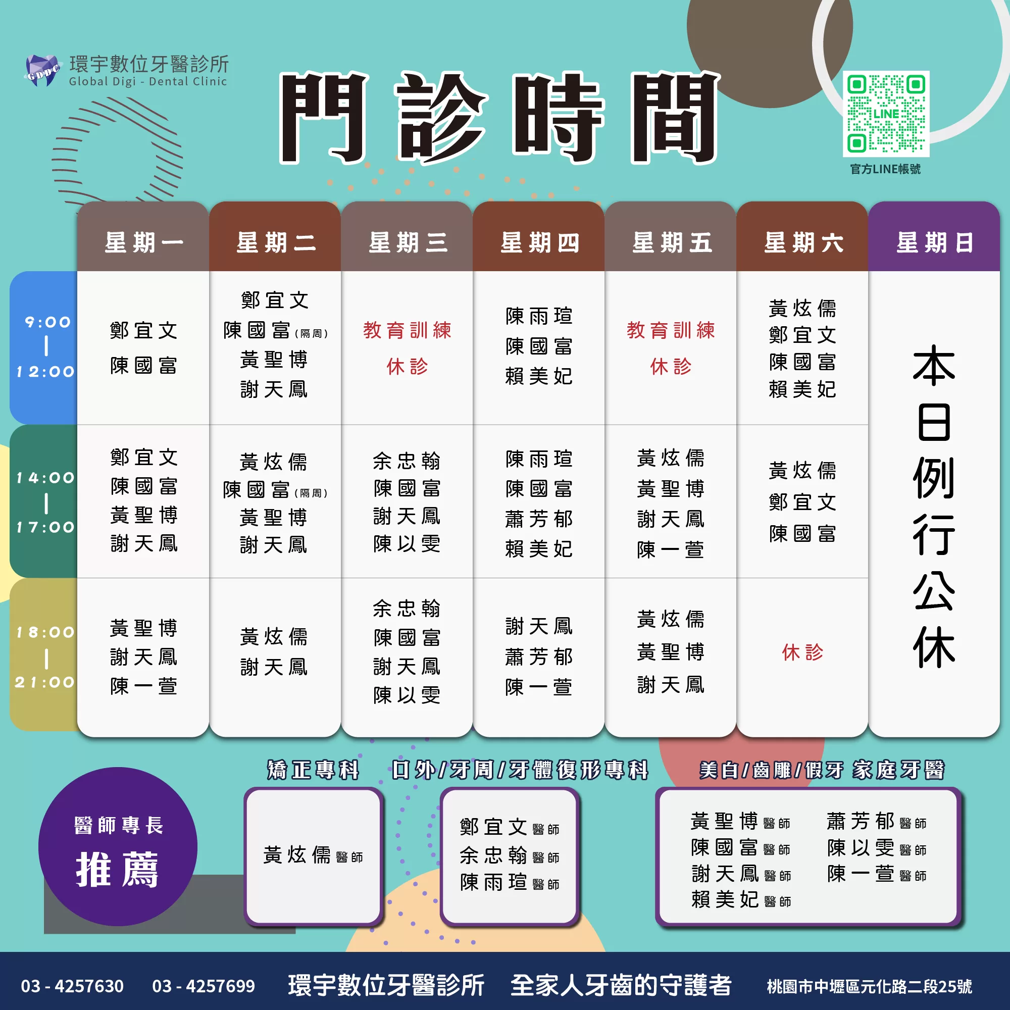 113年4月醫師看診時段